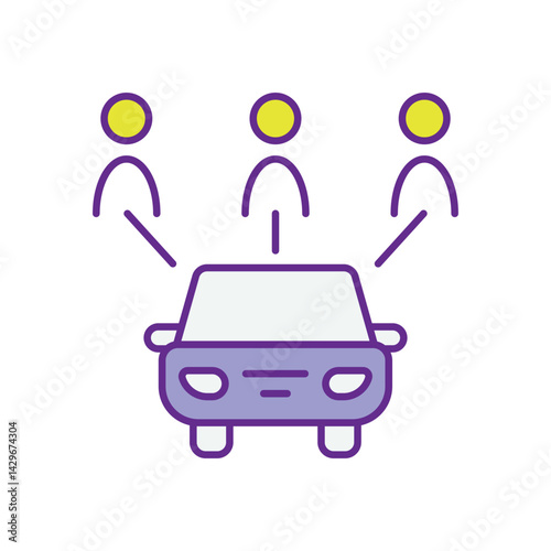 Ride Sharing icon vector stock illustration