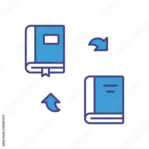 Book Swapping icon vector stock illustration