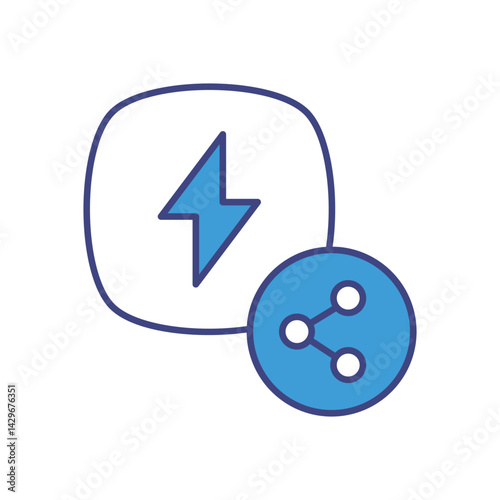 Energy Sharing icon vector stock illustration