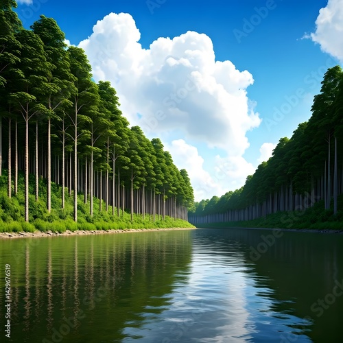 Temburong River winding through tropical rainforest