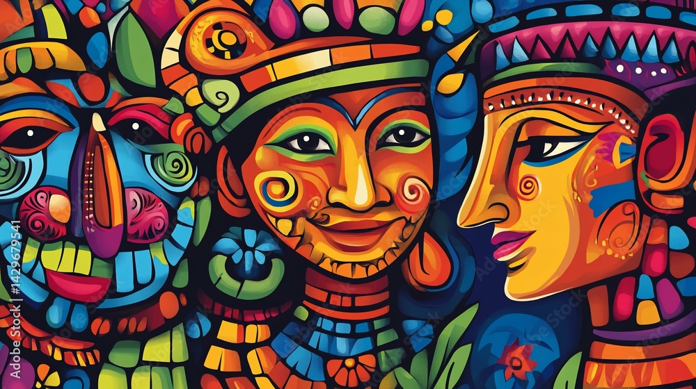 Fototapeta premium Vibrant Cultural Faces Portrait suitable for personal branding content for professionals