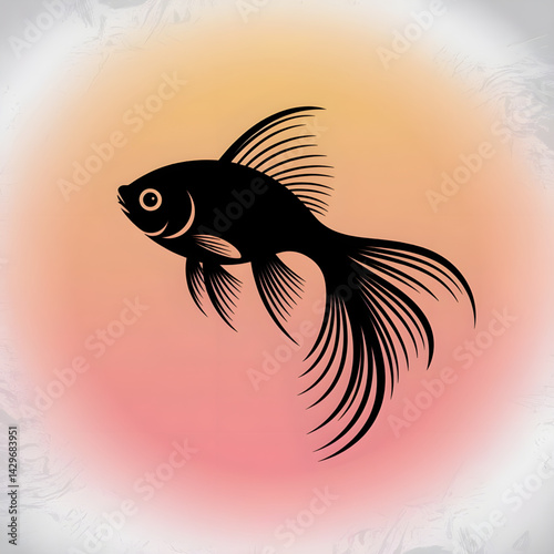 vector illustration of a goldfish