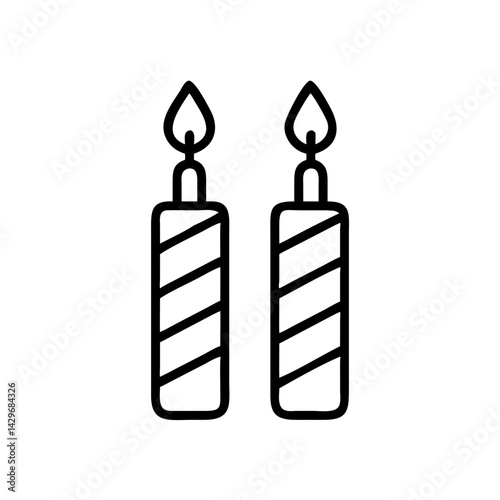 Birthday Candles Burning Brightly with Flame Icon Design