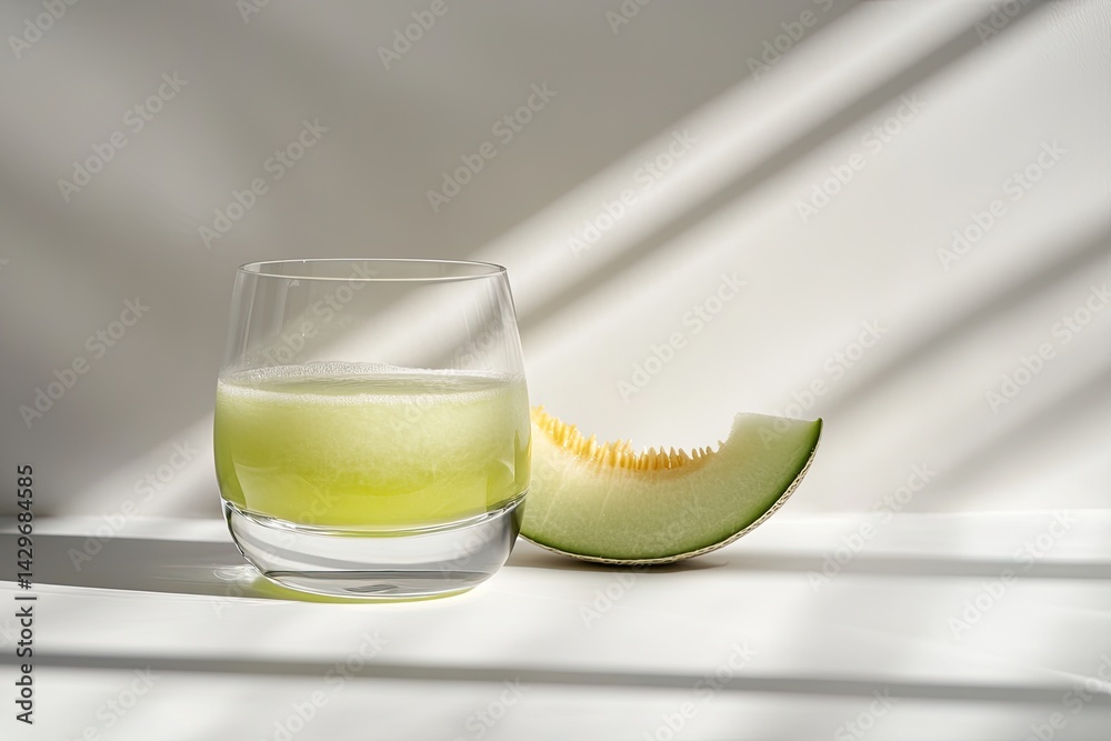 Refreshing melon smoothie in a glass Refreshing melon smoothie in a glass