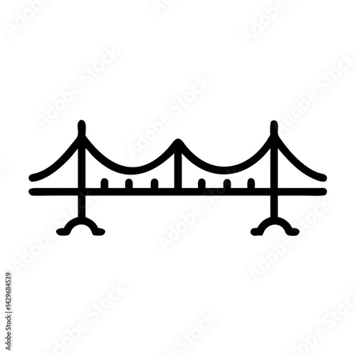Bridge Linking Two Sides Icon Design