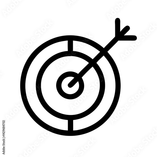 Bullseye Target with Central Arrow Icon Design