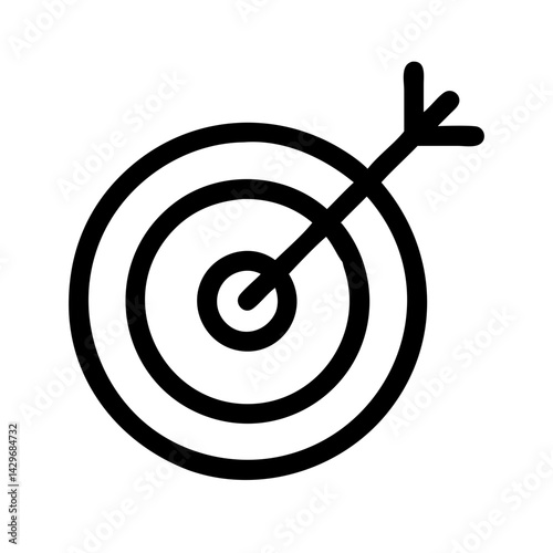 Bullseye Target with Central Arrow Icon Design