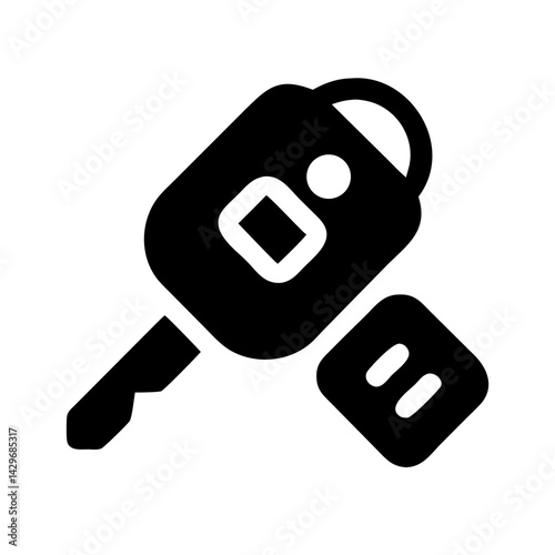 Car Key with Fob Icon Design