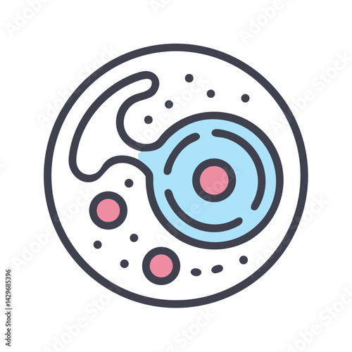 Cell with Nucleus Icon Design