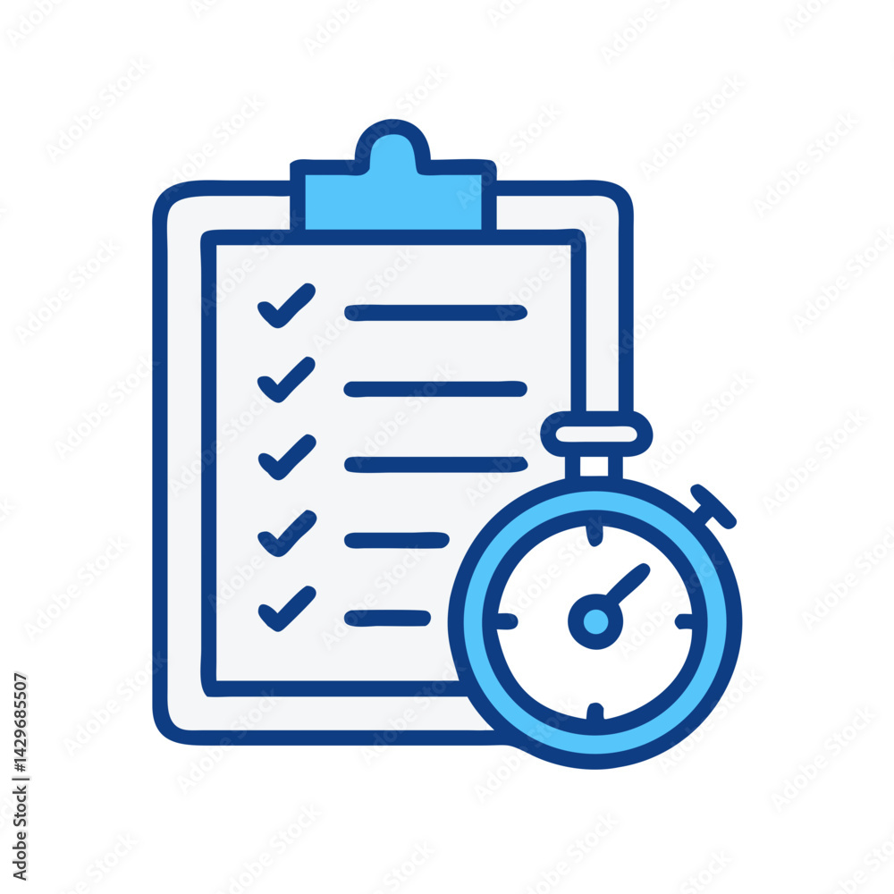 Checklist with Timer Icon Design Checklist with Timer Icon Design