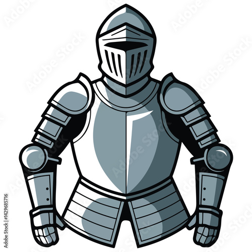 medieval armor knight protection icon isolated vector illustration on white background