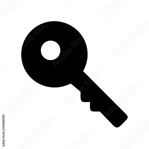 Classic Key with Round Head Icon Design