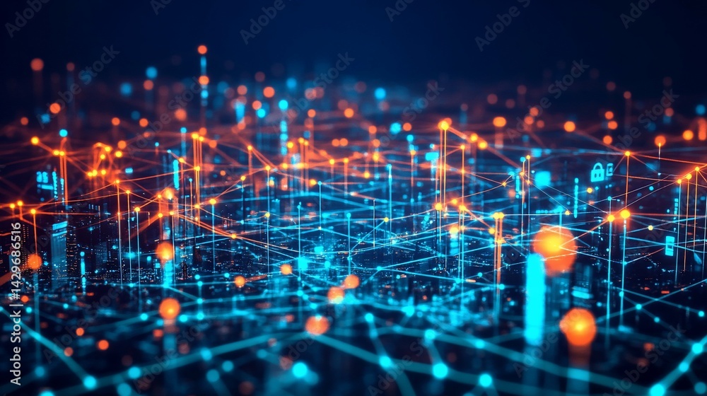 Interconnected Network Infrastructure ideal for educational course materials Interconnected Network Infrastructure ideal for educational course materials