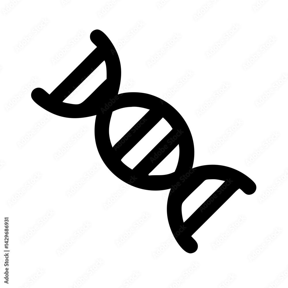DNA Strand with Twist Icon Design DNA Strand with Twist Icon Design