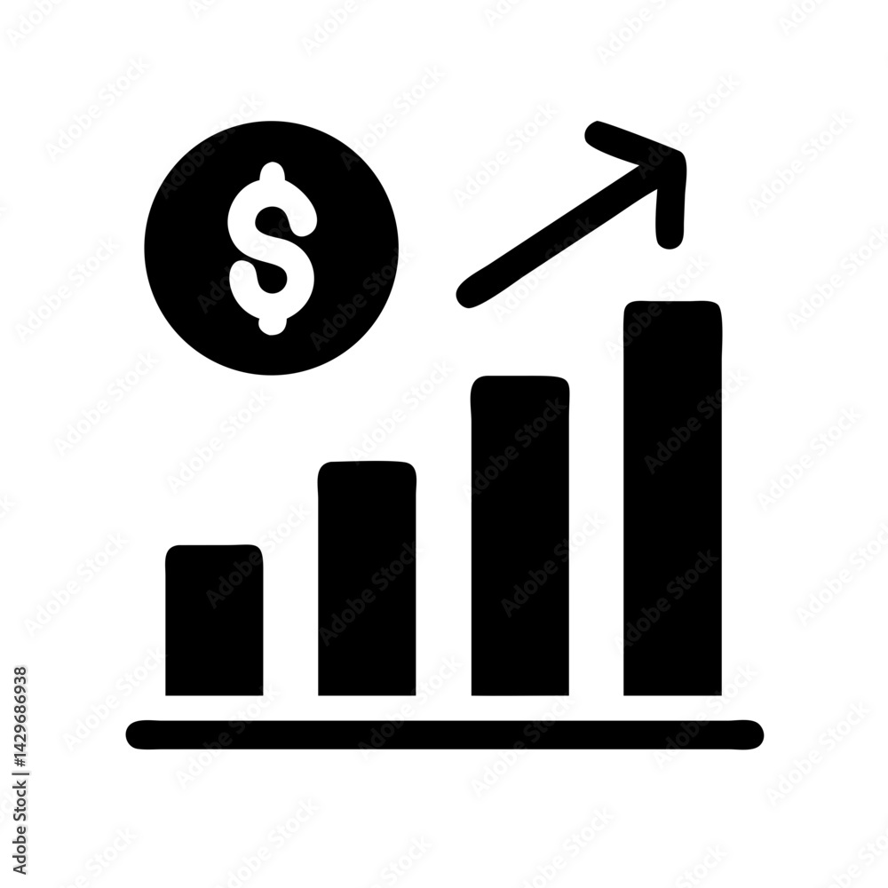 Dollar Growth Chart Bar Symbol Icon Design Dollar Growth Chart Bar Symbol Icon Design