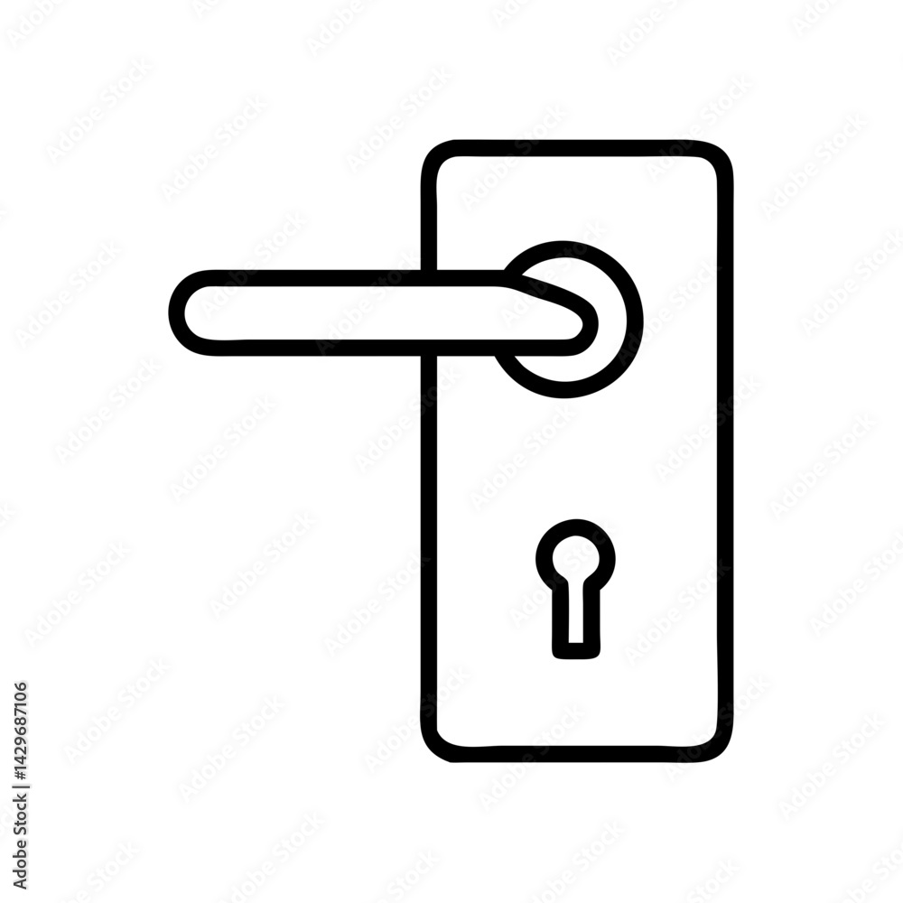 Door Lock with Keyhole Icon Design Door Lock with Keyhole Icon Design