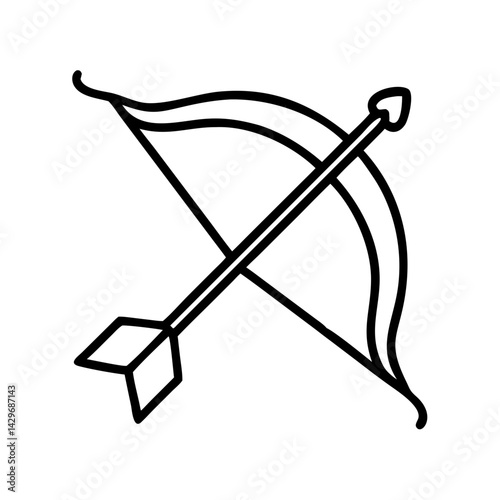 Drawn Hunting Bow Icon Design