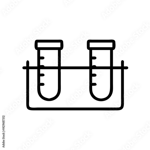 Dual Test Tubes on Rack Icon Design