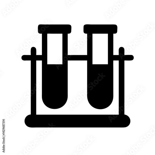 Dual Test Tubes on Rack Icon Design