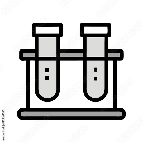 Dual Test Tubes on Rack Icon Design