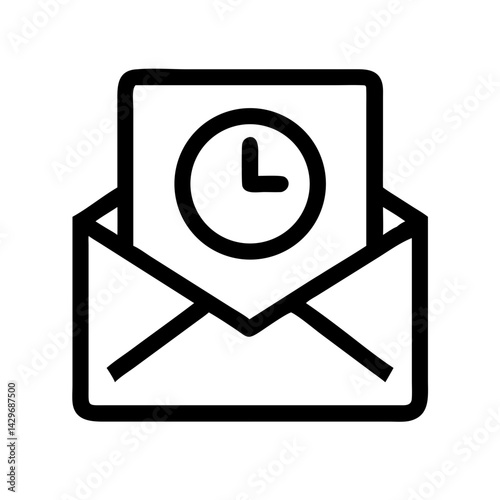 Envelope with Clock Icon Design