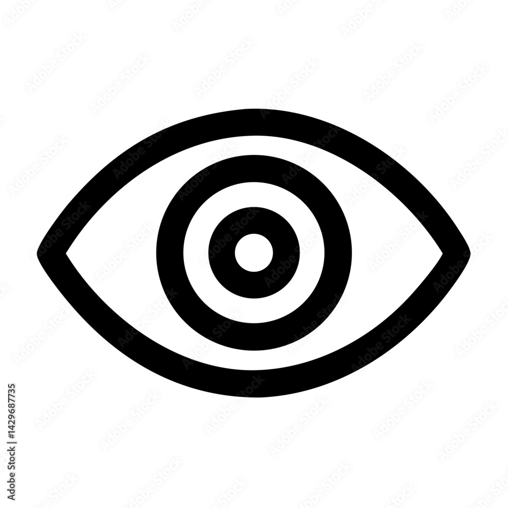 Eye with Clock Focus Icon Design Eye with Clock Focus Icon Design
