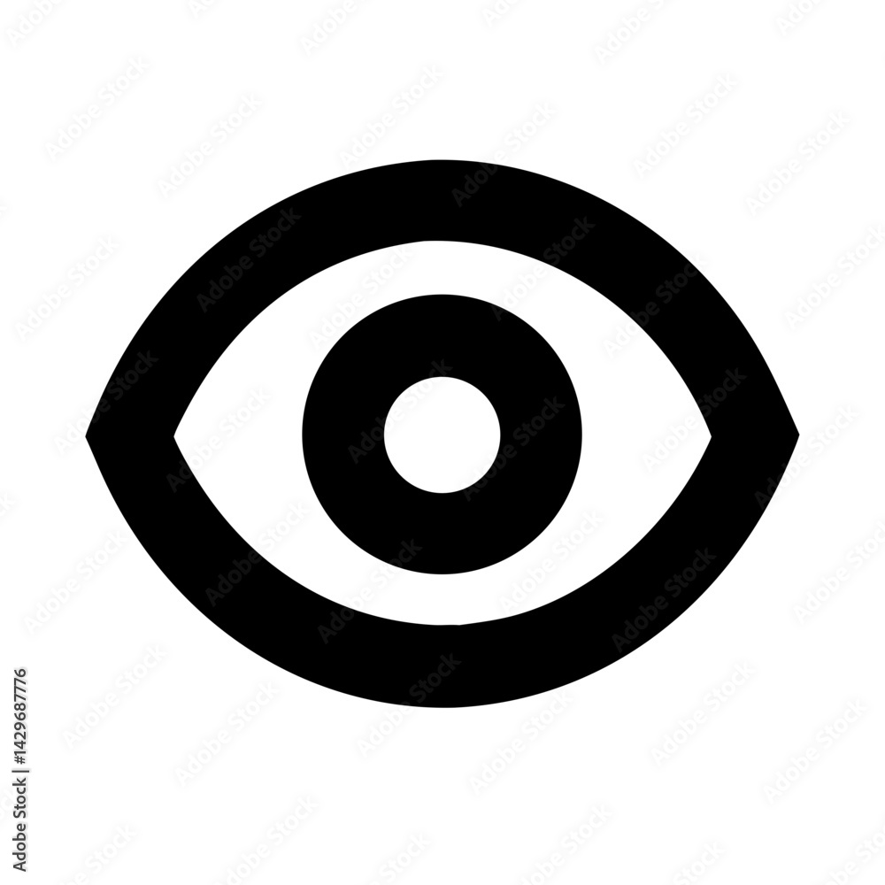 Eye with Clock Focus Icon Design Eye with Clock Focus Icon Design