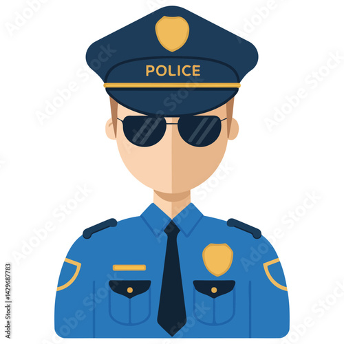 police officer cartoon law enforcement isolated vector illustration on white background