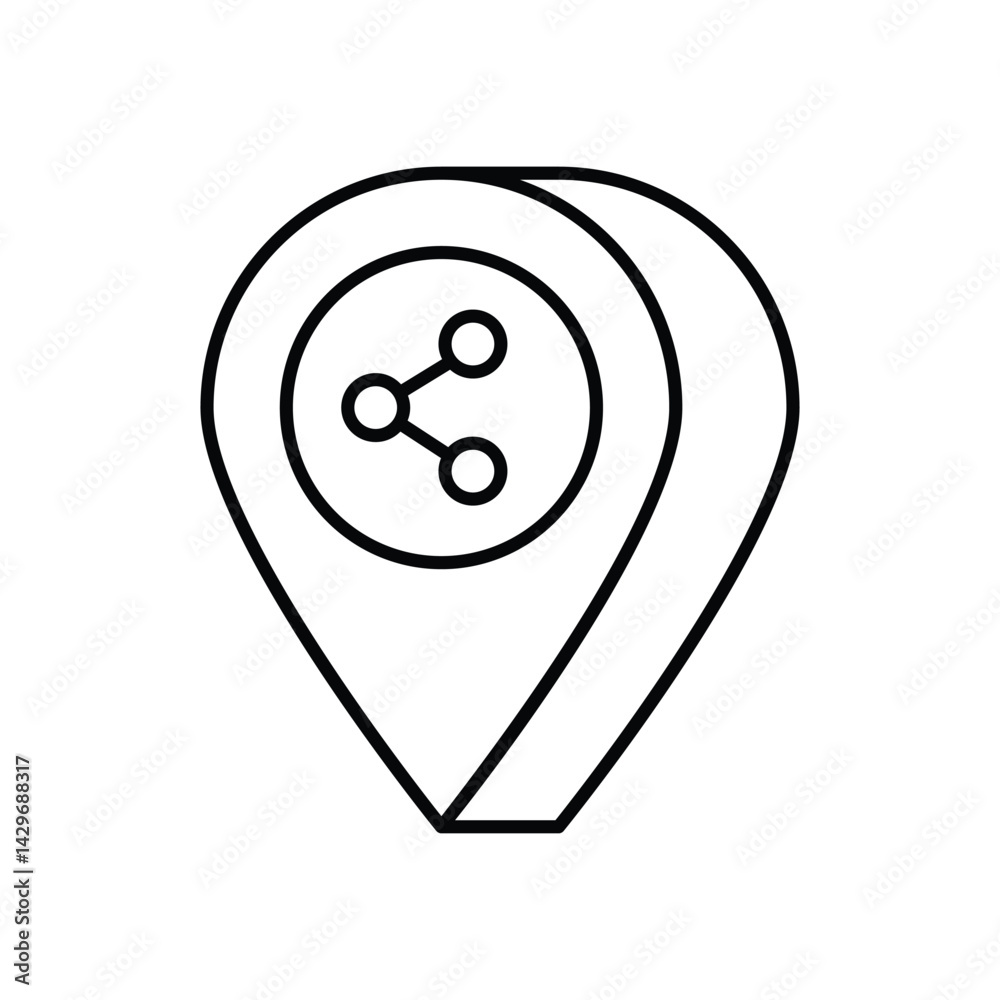 Obraz premium Location Sharing icon vector stock illustration