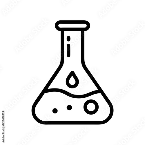 Flask with Droplet Reaction Icon Design