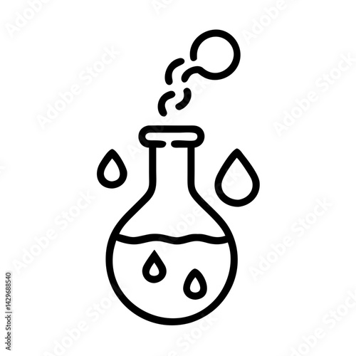 Flask with Droplet Reaction Icon Design