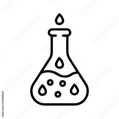 Flask with Droplet Reaction Icon Design