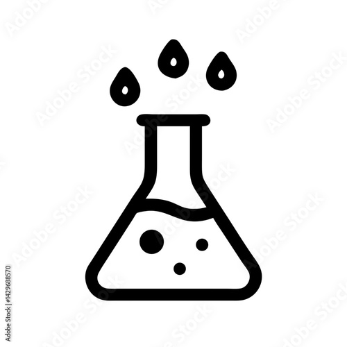 Flask with Droplet Reaction Icon Design