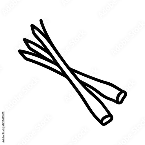 Fresh Lemongrass Blades Icon Design