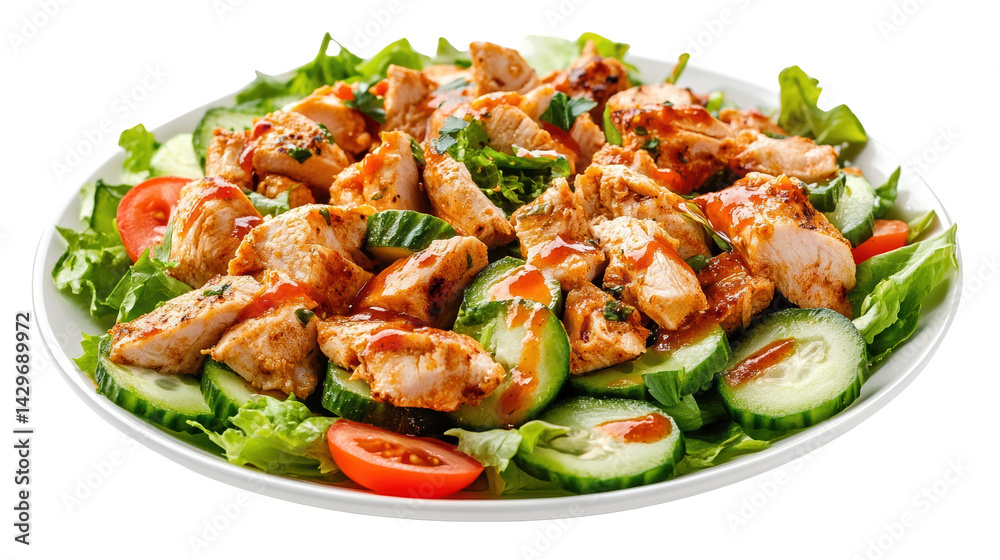 Healthy chicken salad with fresh vegetables. Healthy chicken salad with fresh vegetables.
