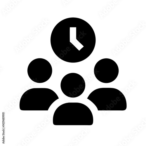 Group with Clock Symbol Icon Design