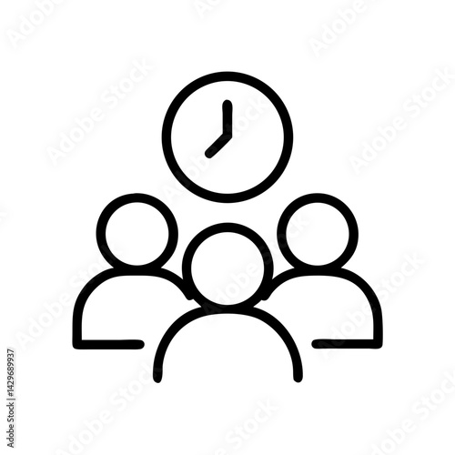 Group with Clock Symbol Icon Design