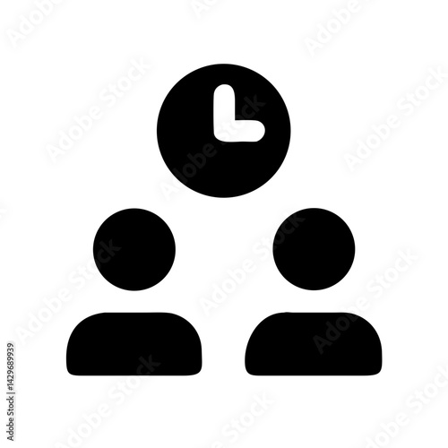 Group with Clock Symbol Icon Design