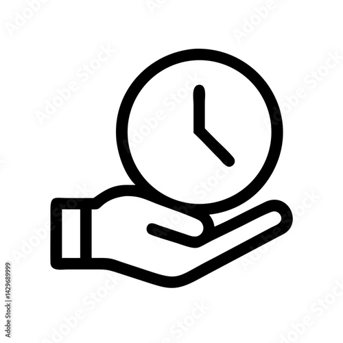 Hand Holding Clock Icon Design