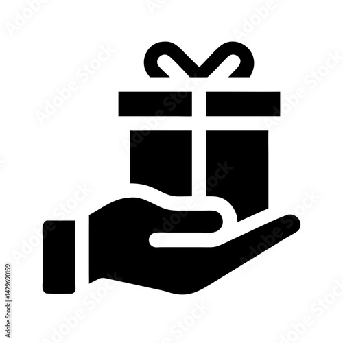Hand Offering Gift Box Icon Design