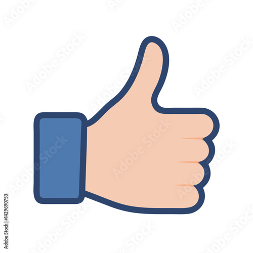 Hand with Raised Thumbs Up Icon Design