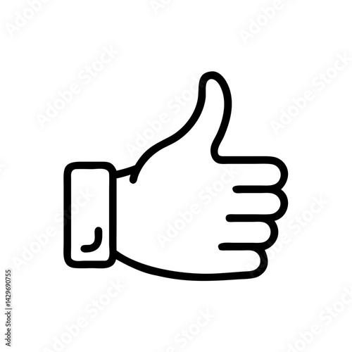 Hand with Raised Thumbs Up Icon Design