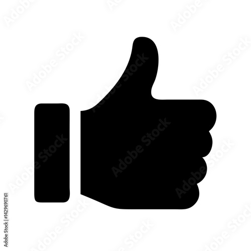 Hand with Raised Thumbs Up Icon Design