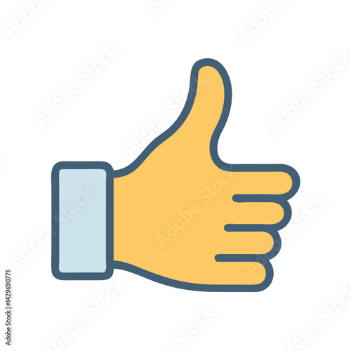 Hand with Raised Thumbs Up Icon Design
