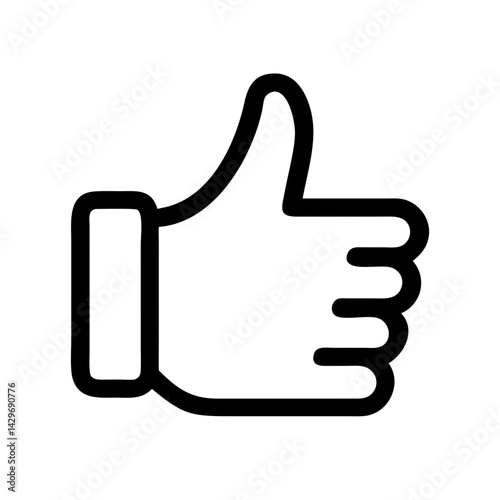 Hand with Raised Thumbs Up Icon Design
