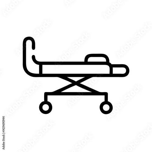 Hospital Bed for Patient Care Icon Design