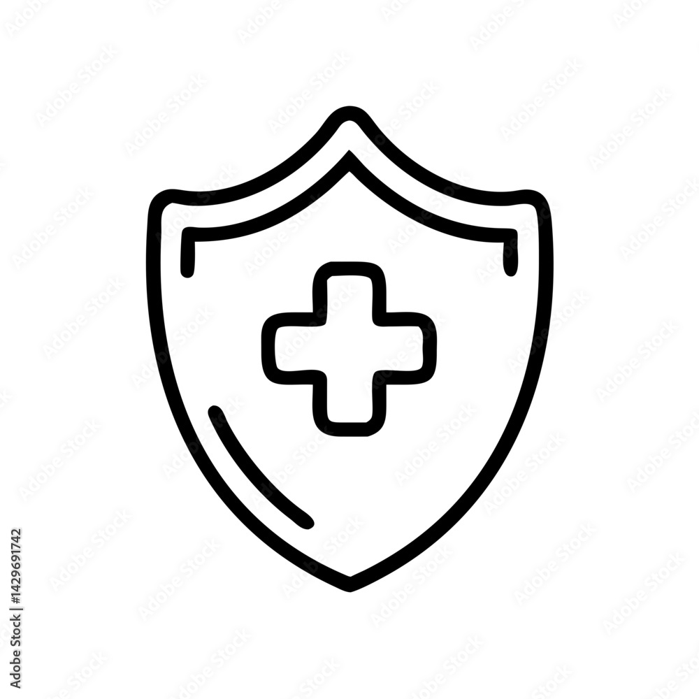 Insurance Shield with Medical Icon Design Insurance Shield with Medical Icon Design