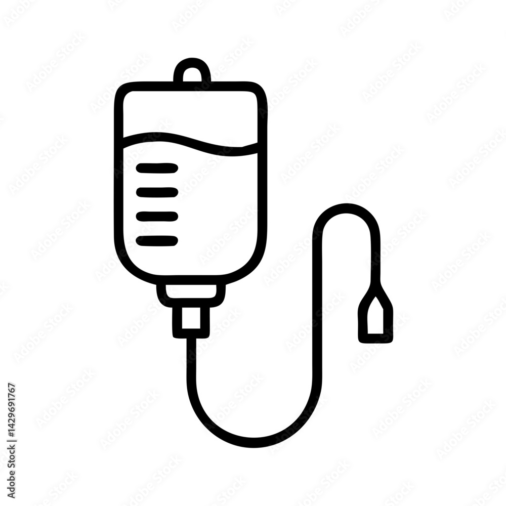 IV Drip for Fluid Treatment Icon Design IV Drip for Fluid Treatment Icon Design