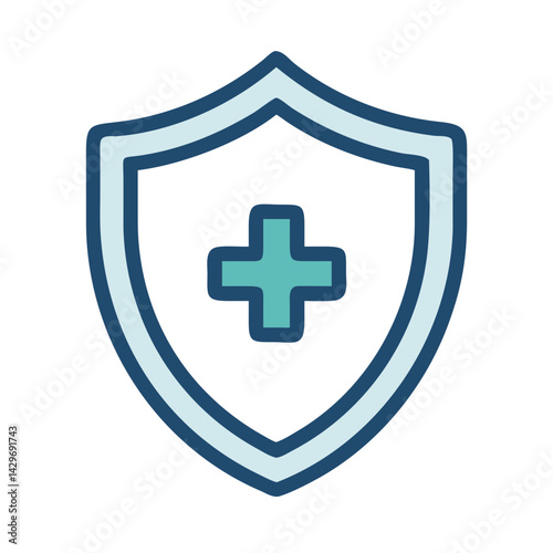 Insurance Shield with Medical Icon Design