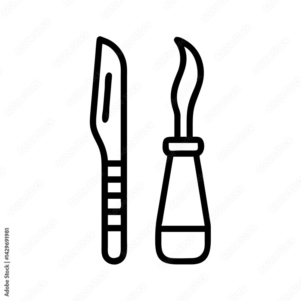 Lab Scalpel and Tray Icon Design Lab Scalpel and Tray Icon Design
